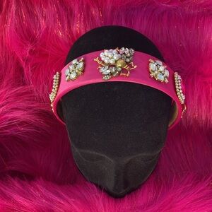 Royal Bloom Pink Satin Handmade Headband